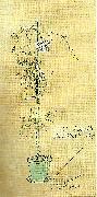 Carl Larsson nejlika i gron blomkruka Spain oil painting artist
